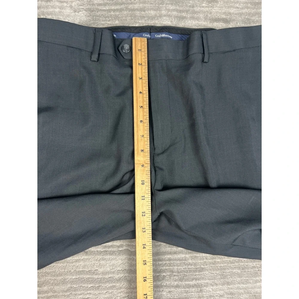 Croft & Barrow Dress Pants Mens 36x34 Charcoal Grey Flat Front Classic Trousers